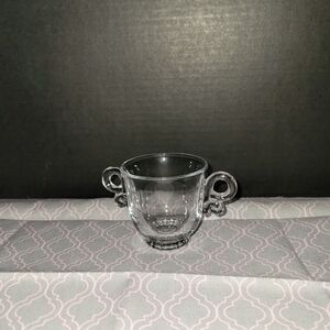 Elegant Clear Glass Sugar Bowl with Handles